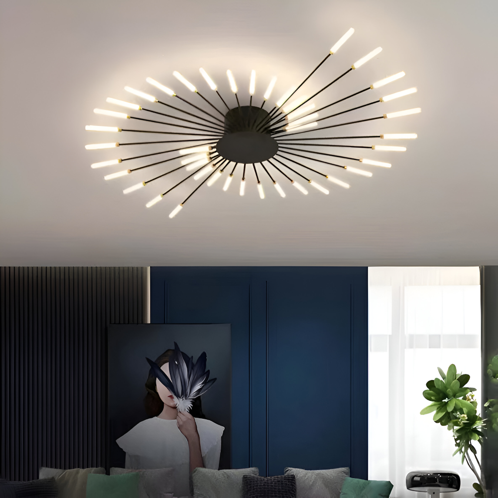 LED loftlampe i spiraldesign – luksuriøs fyrværkeri-inspireret belysning