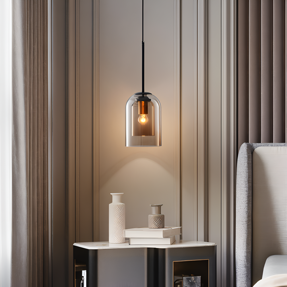 Lumora Duo Pendellampe – Pendel med Dobbelt Glasdesign i Postmoderne Stil