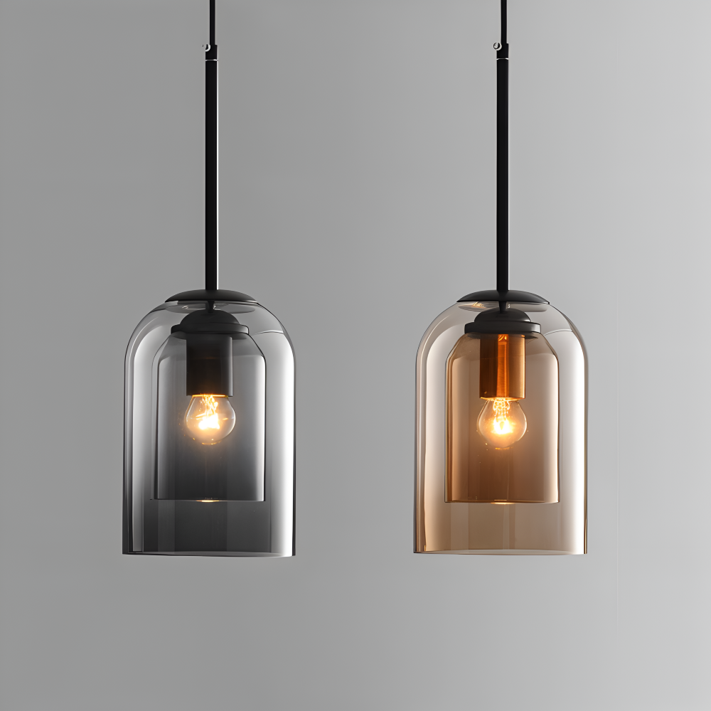 Lumora Duo Pendellampe – Pendel med Dobbelt Glasdesign i Postmoderne Stil