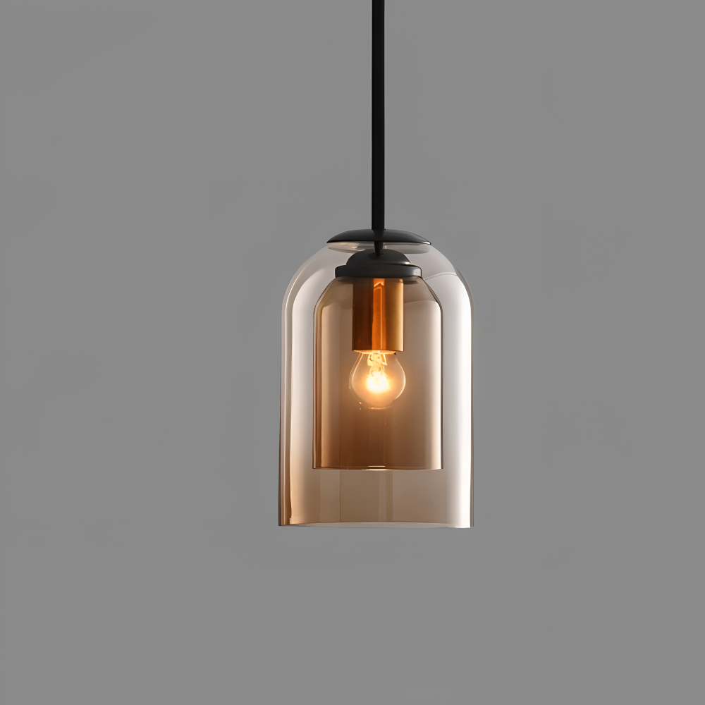 Lumora Duo Pendellampe – Pendel med Dobbelt Glasdesign i Postmoderne Stil
