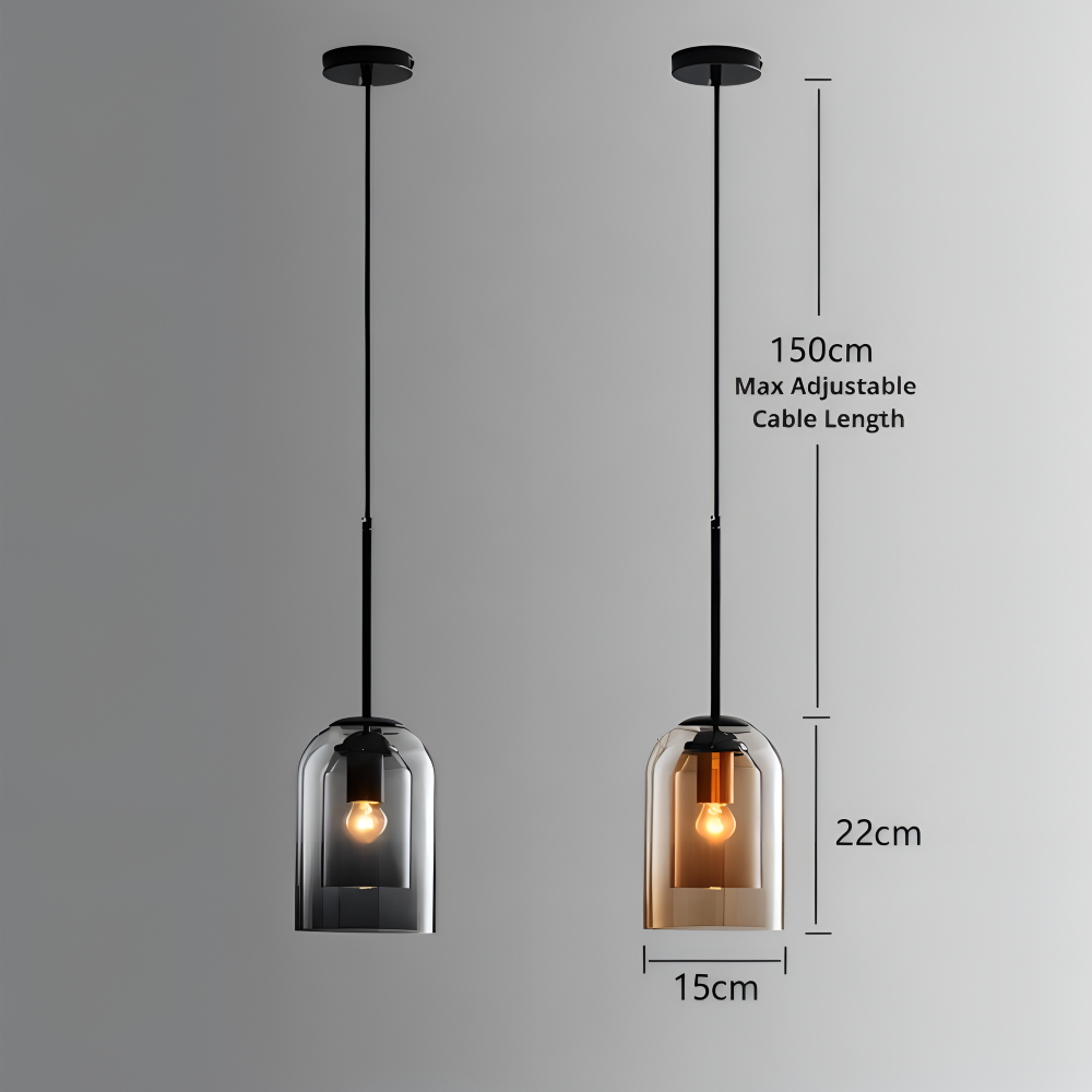 Lumora Duo Pendellampe – Pendel med Dobbelt Glasdesign i Postmoderne Stil