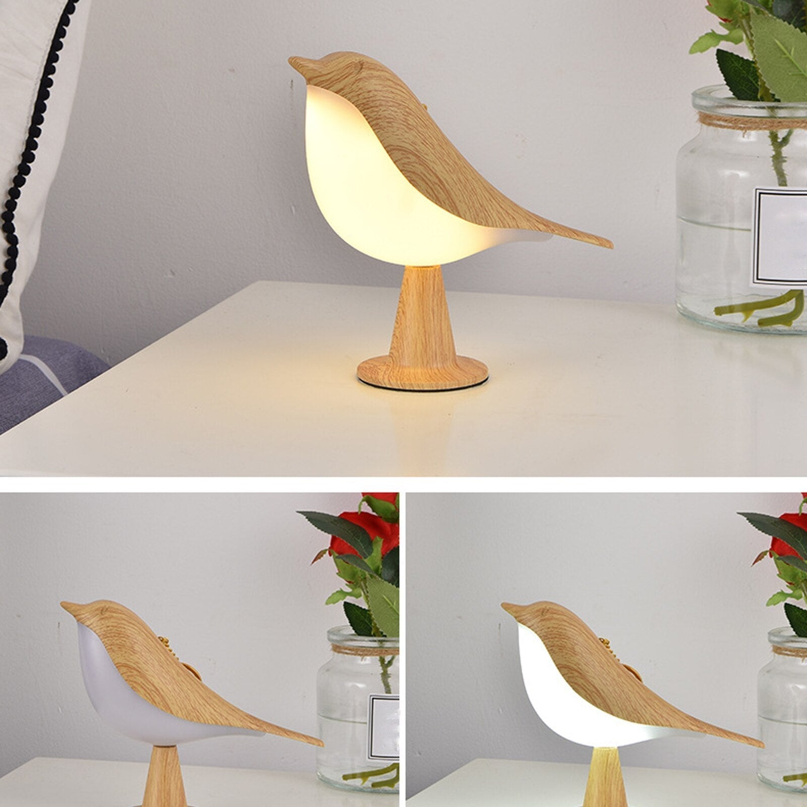 Aviara – Elegant Bordlampe med Fuglemotiv og LED-Belysning