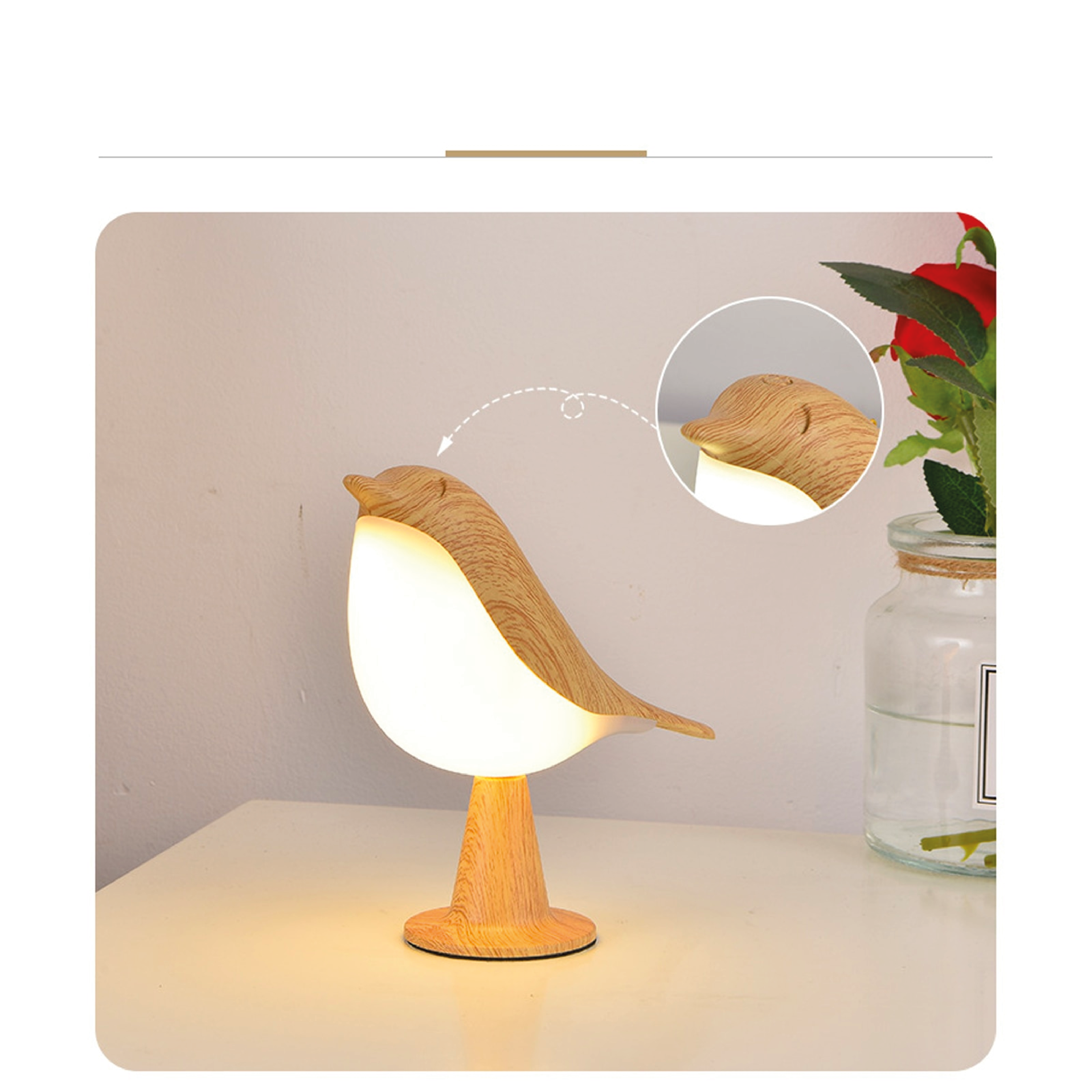 Aviara – Elegant Bordlampe med Fuglemotiv og LED-Belysning