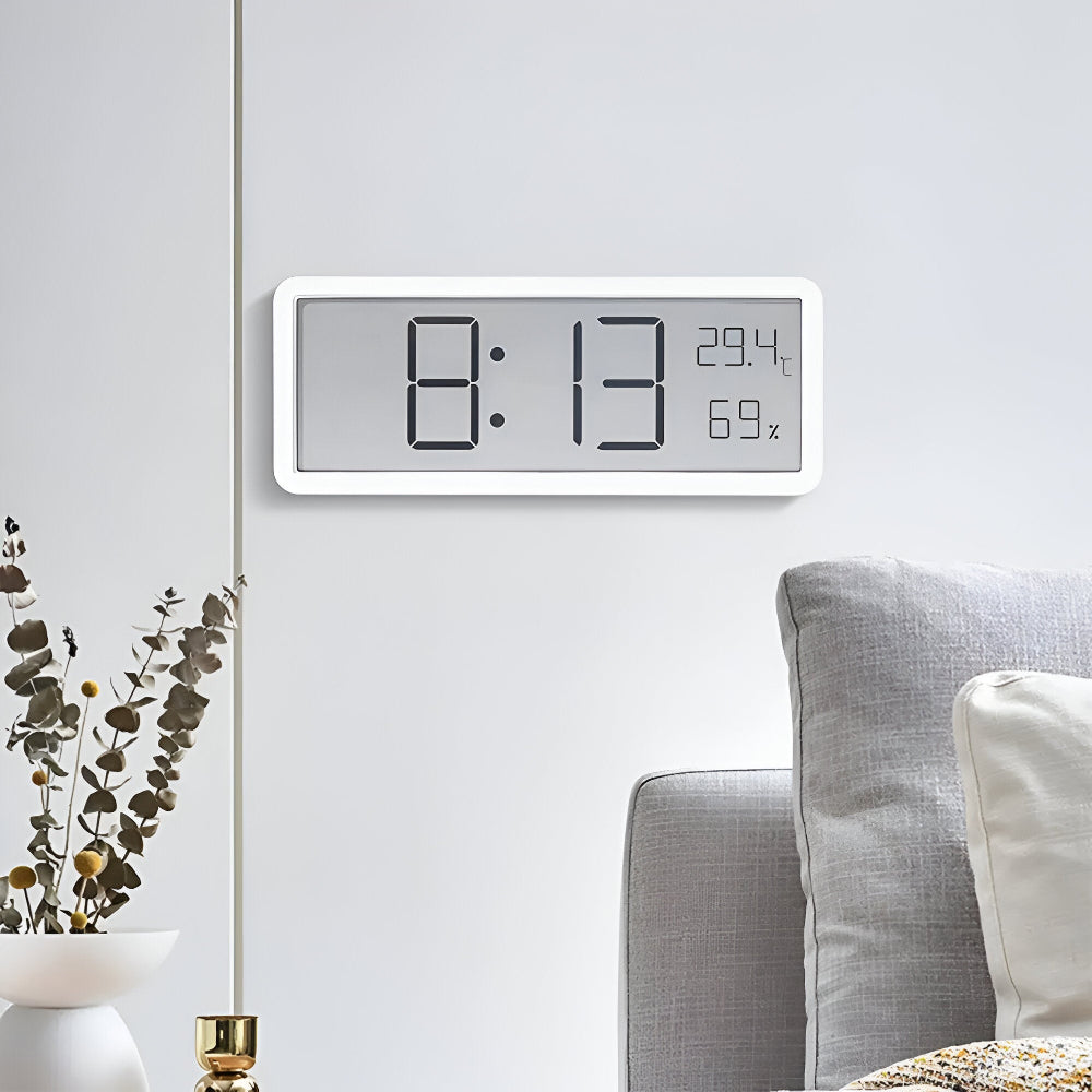 LED vægur med temperatur og luftfugtighed – moderne digital ur