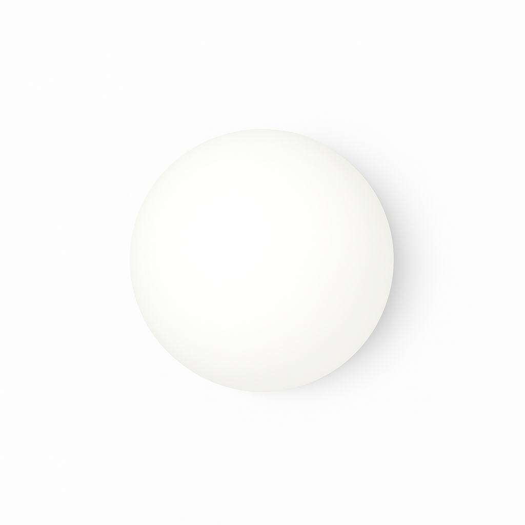 Rund væglampe i hvidt glas – minimalistisk LED lampe med blødt lys