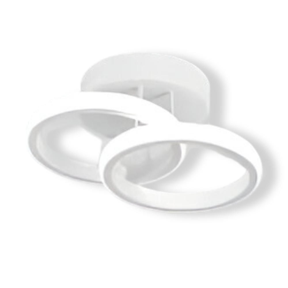 Skulpturel LED-loftlampe med hvirvlende ringe