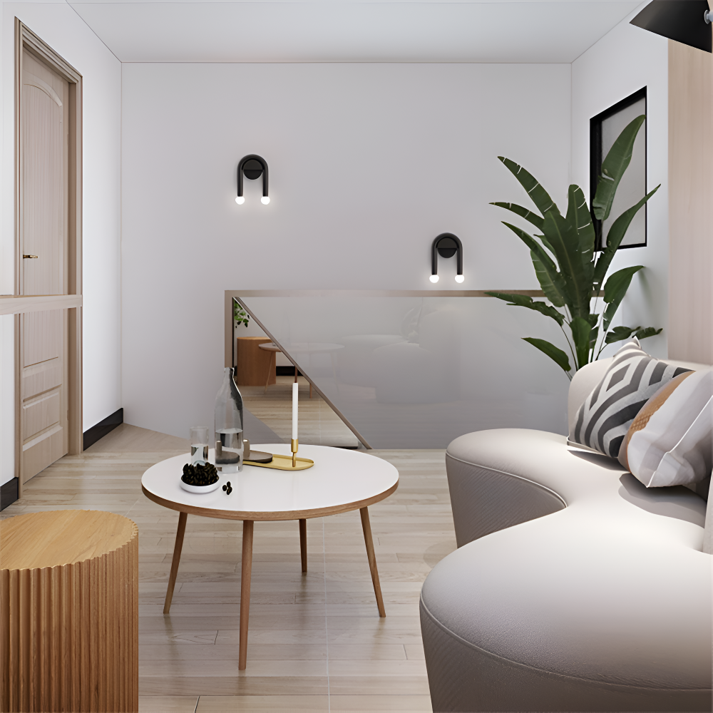 Arcuvia Væglampe – Moderne Sort Metal Væglampe med Dobbelt LED Lys