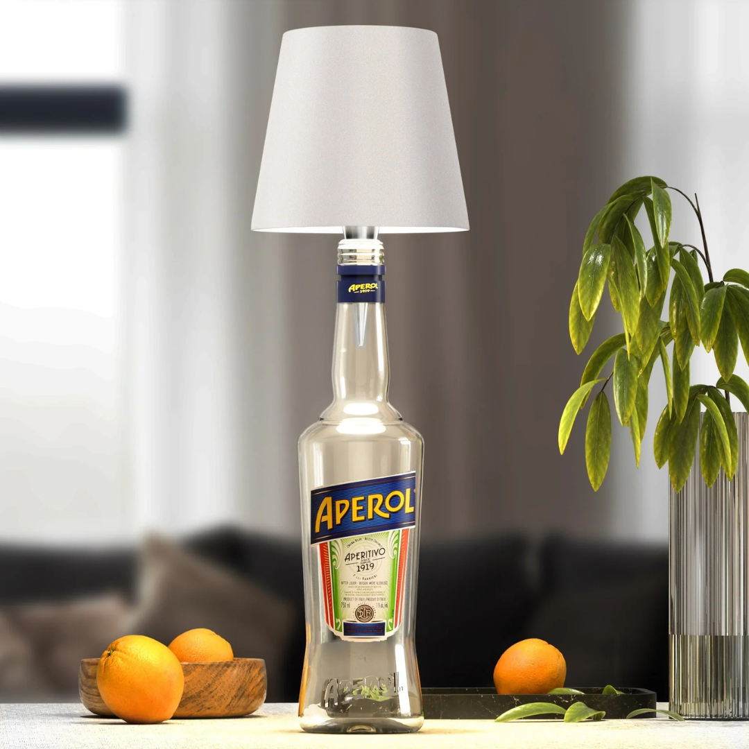 LED flaskelampe – dekorativ belysning med varmt lys (genopladelig)