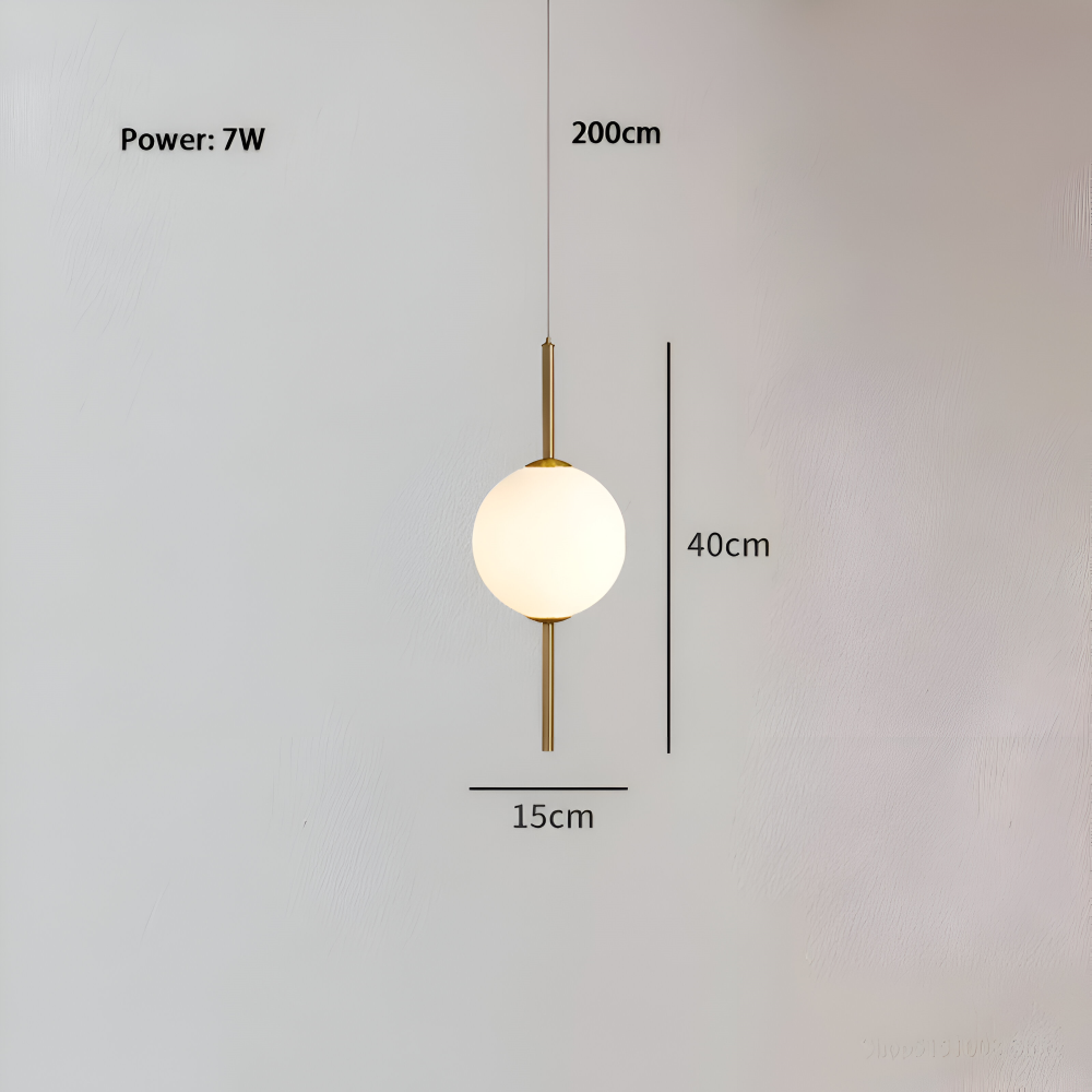 Gloriva Pendellampe – Elegant Pendellampe med Vertikalt Design og Mat Glaskugle
