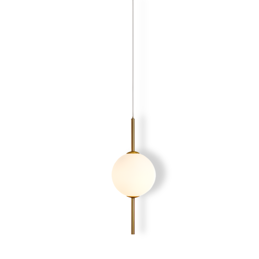 Gloriva Pendellampe – Elegant Pendellampe med Vertikalt Design og Mat Glaskugle
