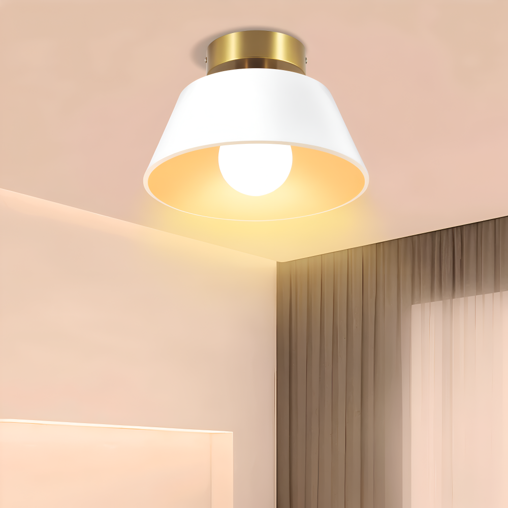Retro LED-loftlampe i sort og hvid metal