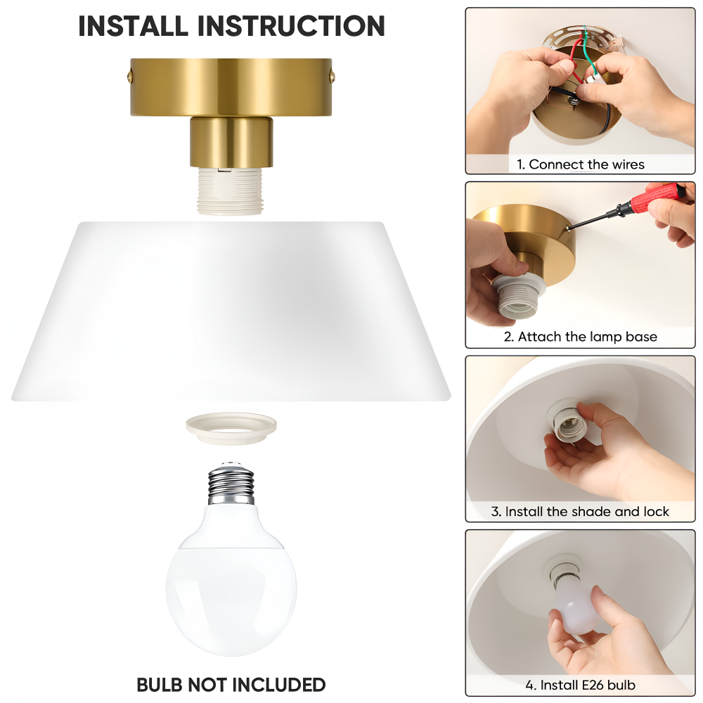 Retro LED-loftlampe i sort og hvid metal