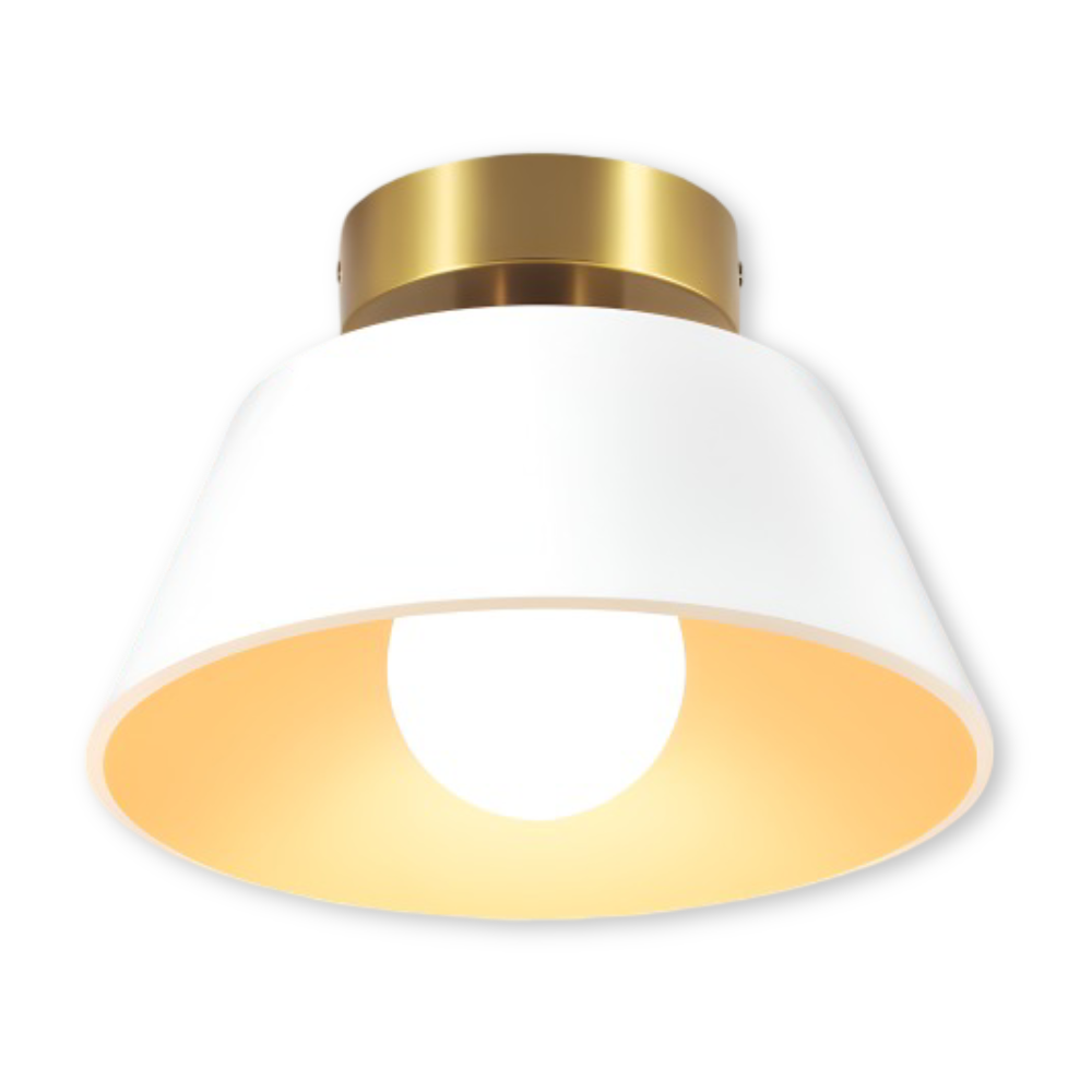Retro LED-loftlampe i sort og hvid metal
