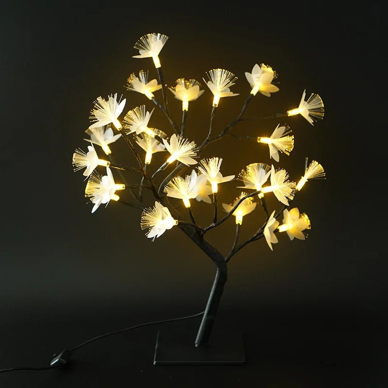 Blomster træ lampe LED – hvid dekorationslampe med varm lys USB/batteri
