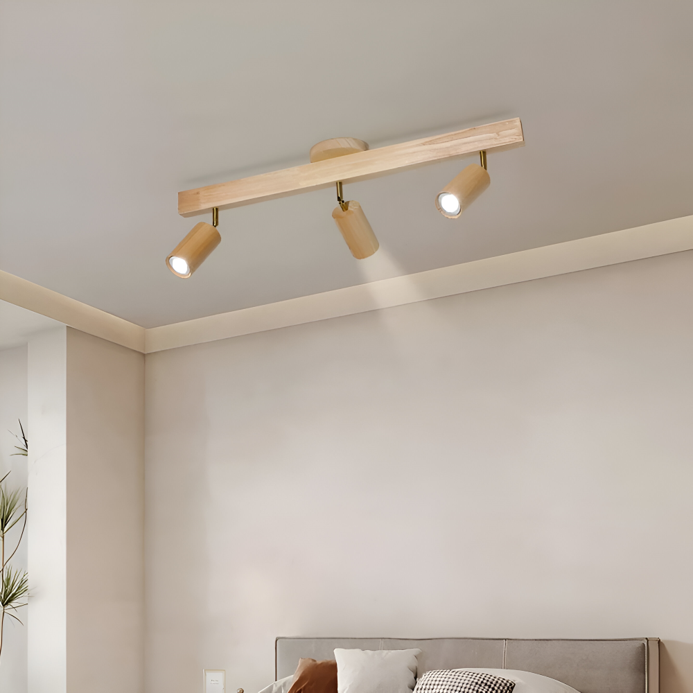 NordBeam – Justerbar Takspot i Trä och Metall med LED-belysning