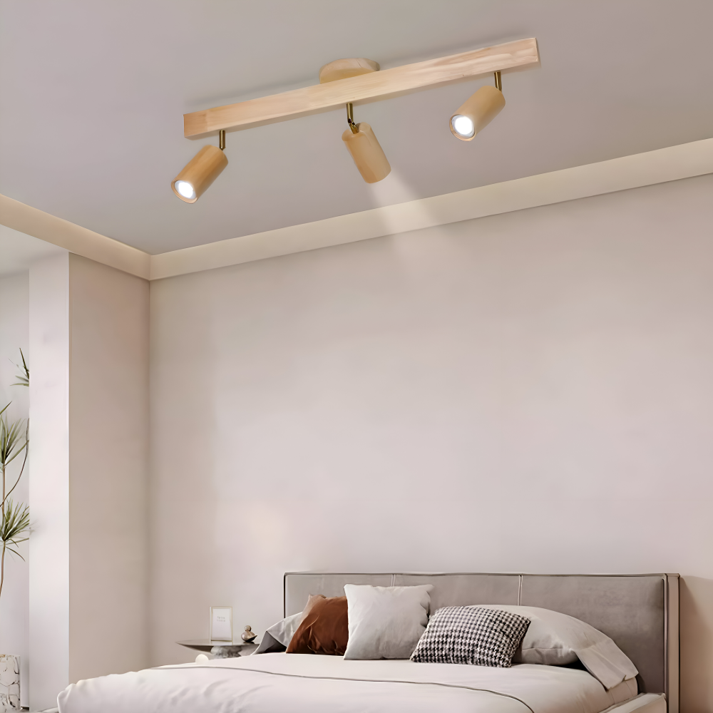 NordBeam – Justerbar Takspot i Trä och Metall med LED-belysning