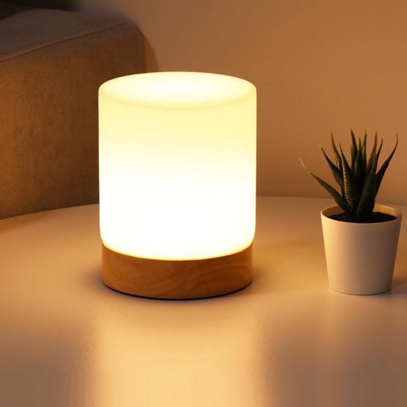 LumaTouch Mini – Elegant Glas Bordslampe med Touch og 360° Belysning