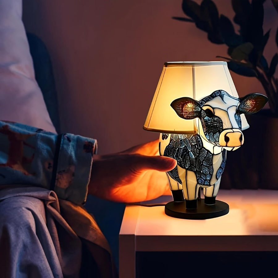 Ko natlampe i resin – LED nattelampe til børneværelse og soveværelse