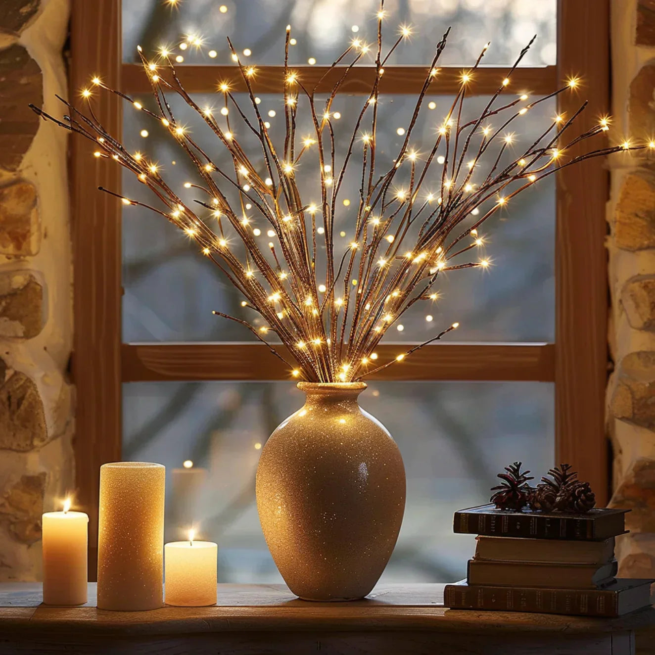 LED grenbelysning 68 cm – dekorative grene med 120 varm hvide LED