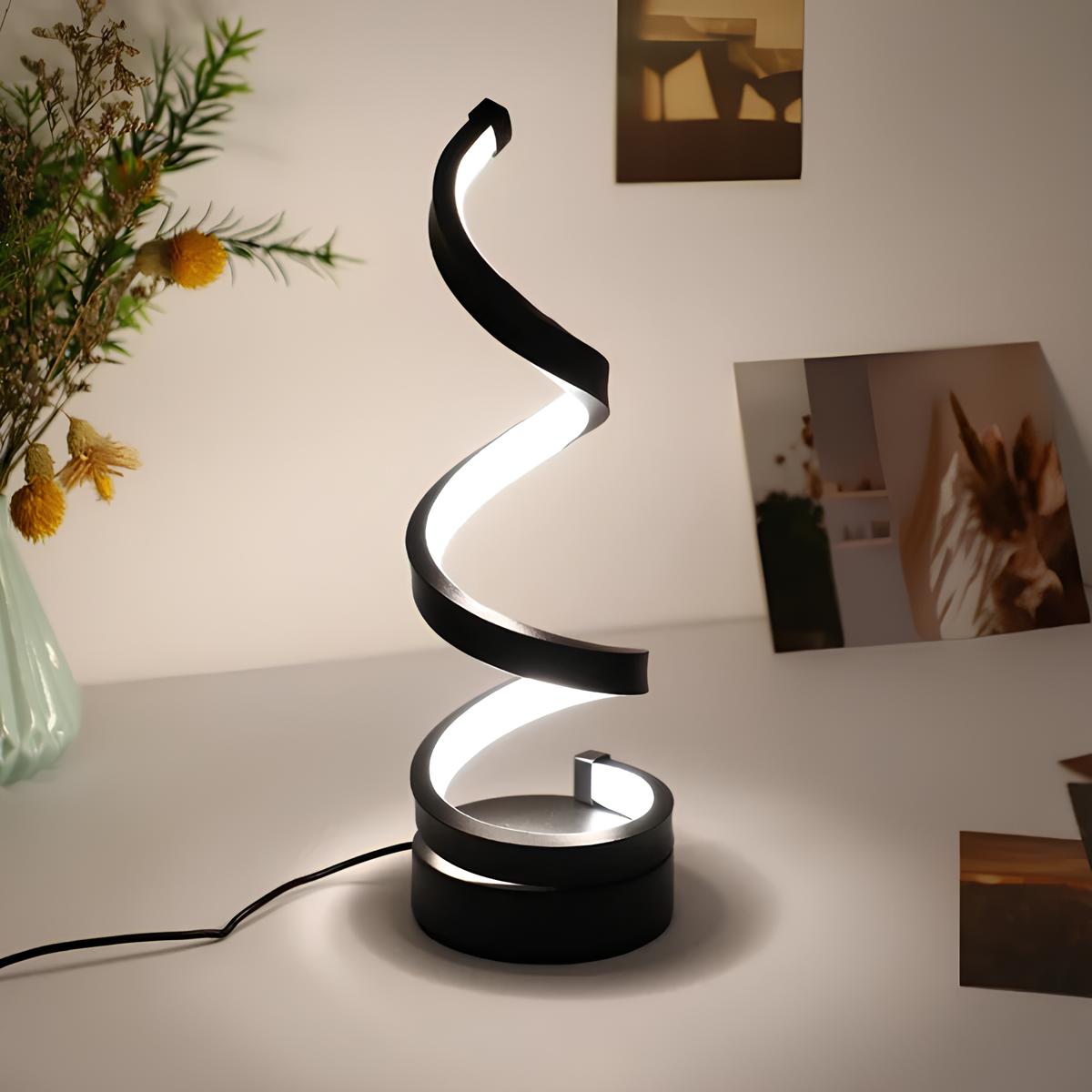Spiral bordlampe med 3 lysindstillinger – trådløs og dæmpbar