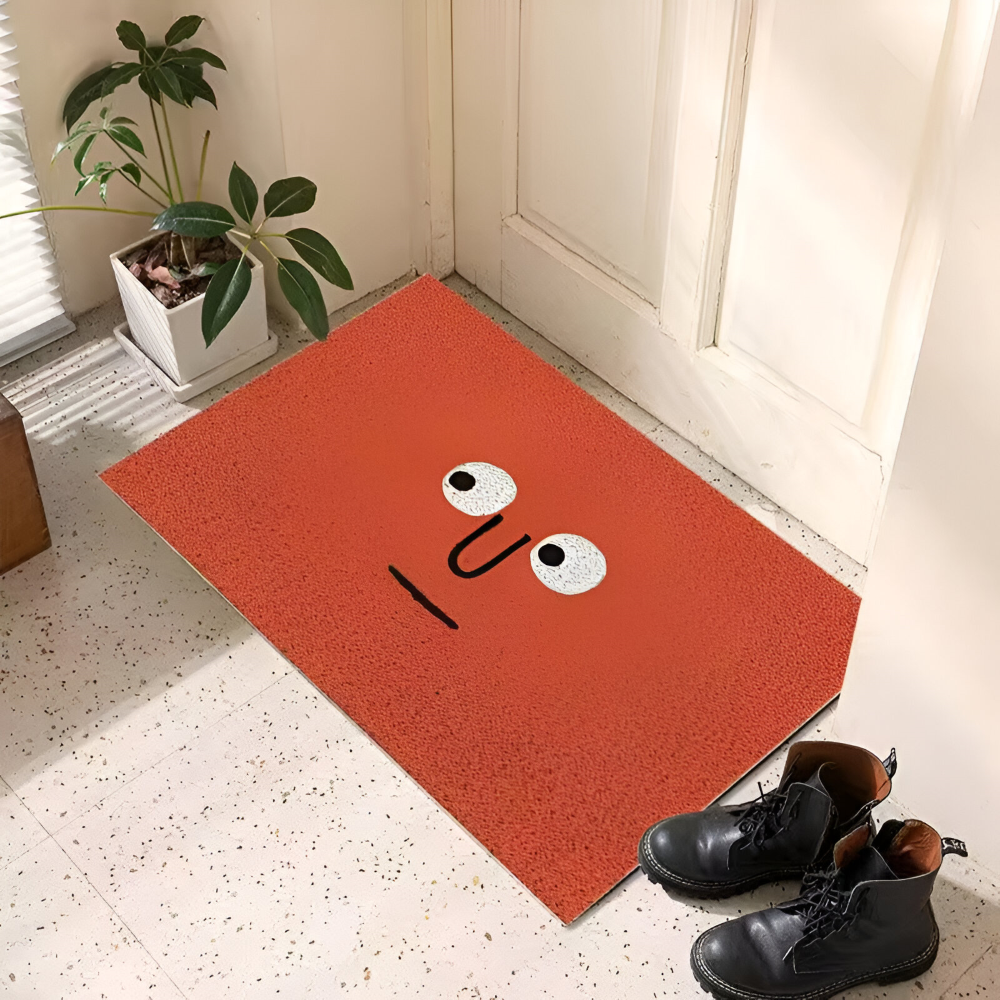 Skridsikker PVC-dørmåtte med smiley