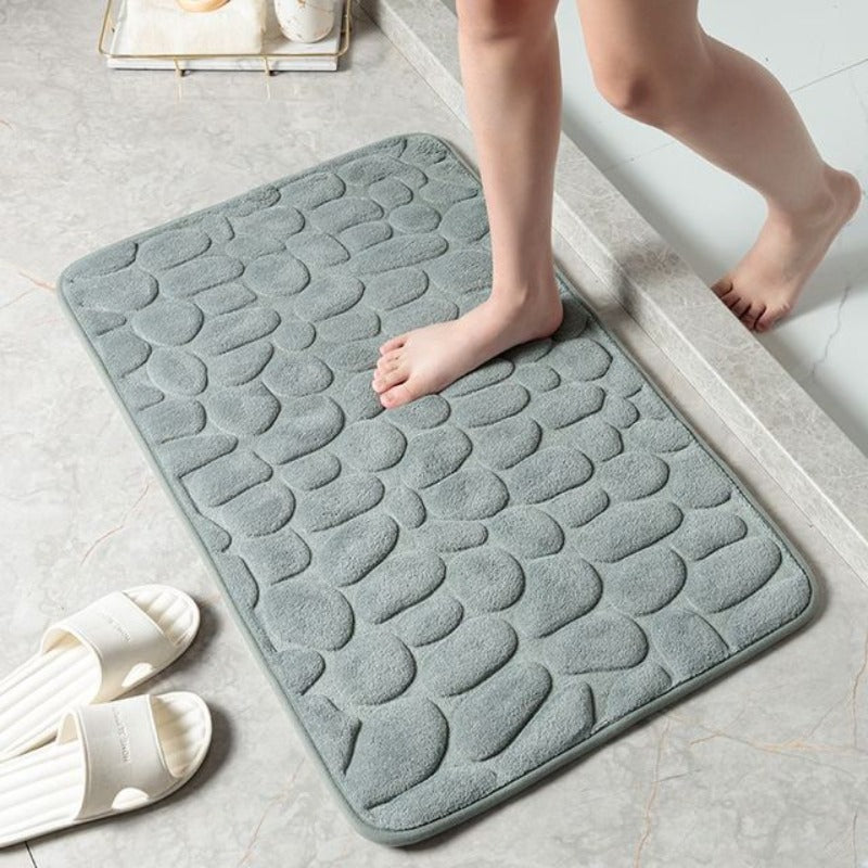 Memory foam-bademåtte med stenmotiv