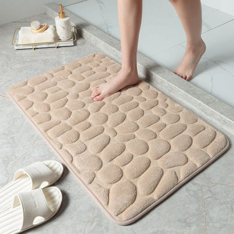 Memory foam-bademåtte med stenmotiv