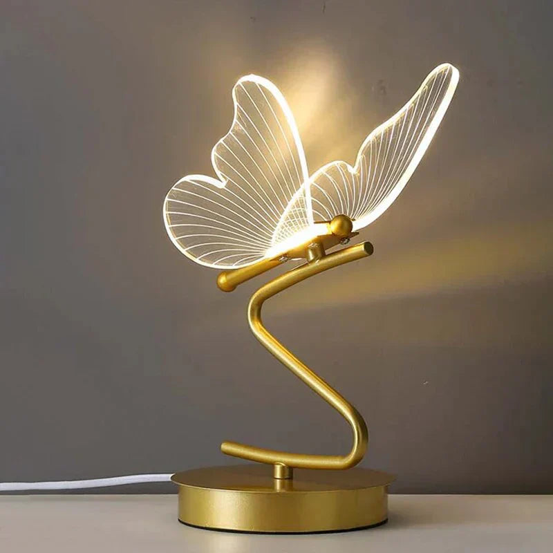 Moderne LED-bordlampe i jern og akryl