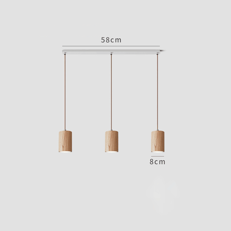 Minimalistisk pendellampe i massivt træ