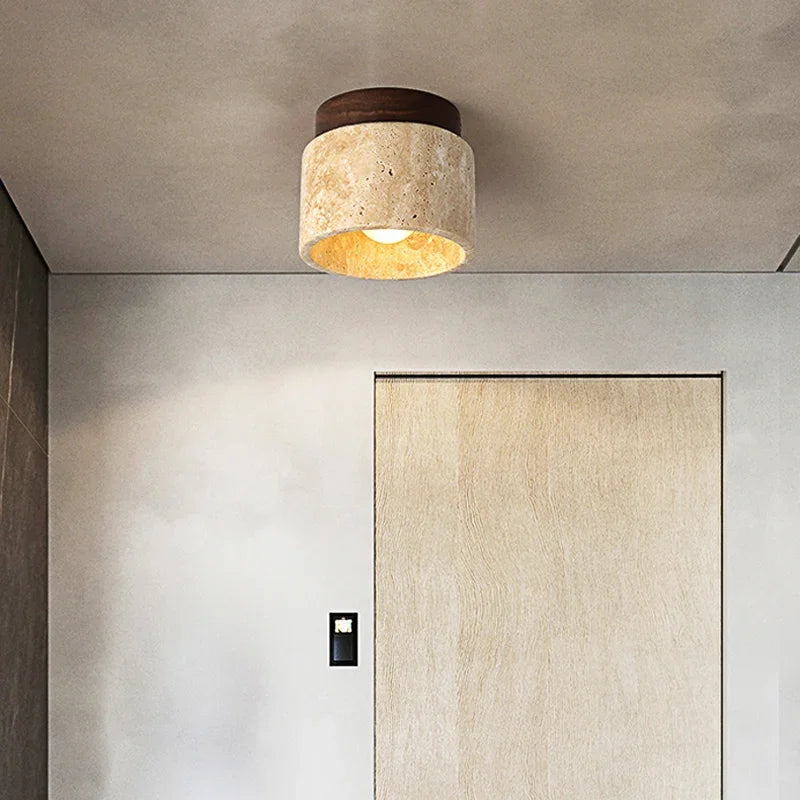 Japansk taklampe i cremefarvet design – minimalistisk belysning