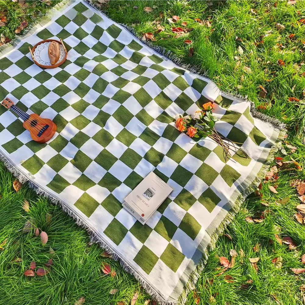 Ternet picnicplaid i mikrofiber – 130 × 180 cm