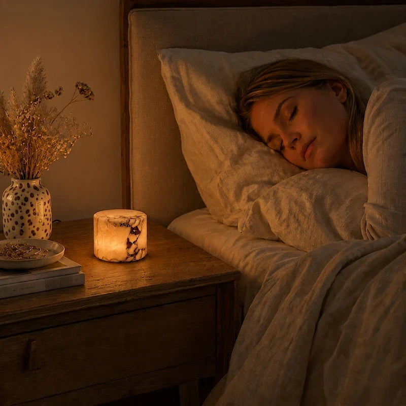 Genopladelig marmorbordlampe med touch