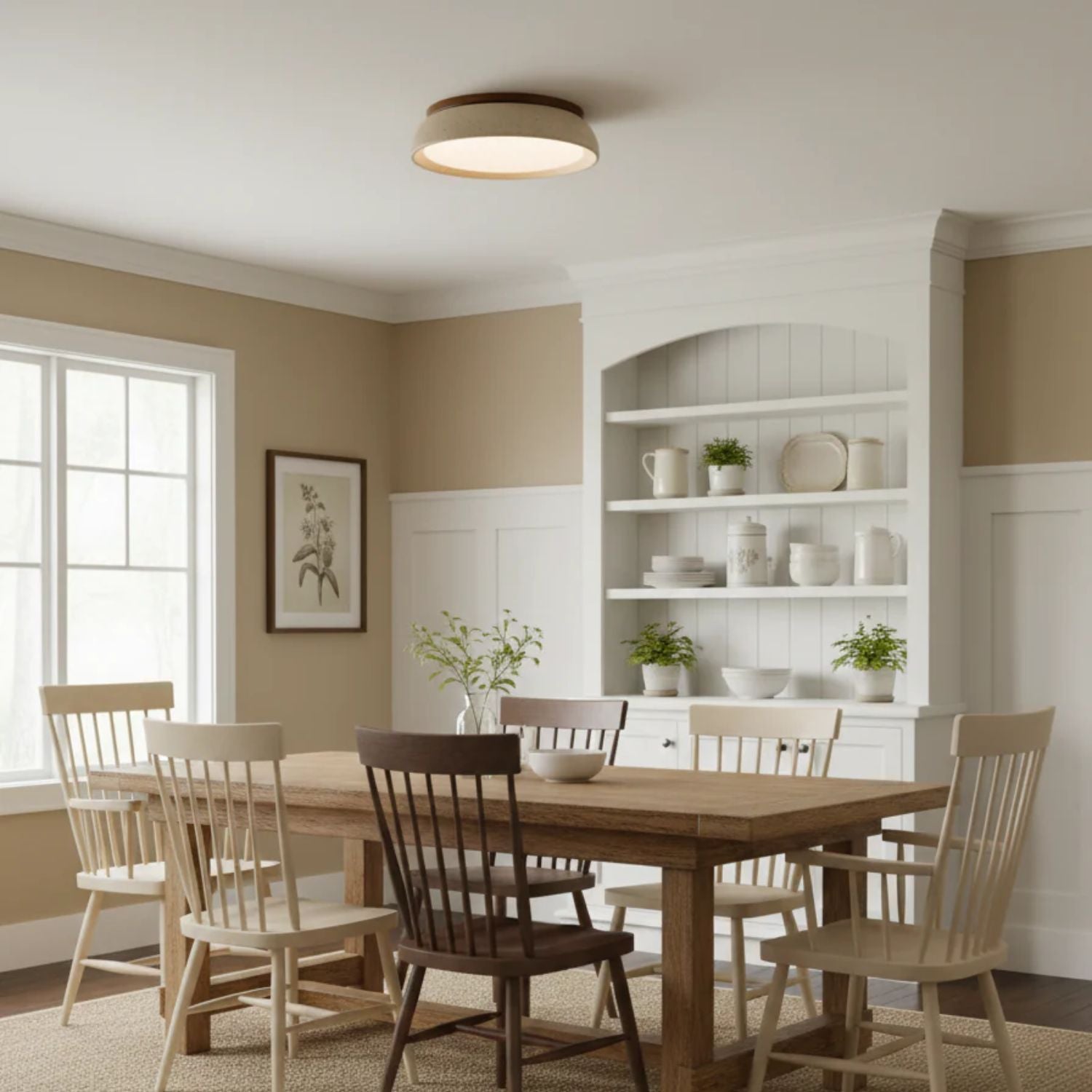 Depiara – Naturlig Loftlampe i Travertin med Blød LED-belysning