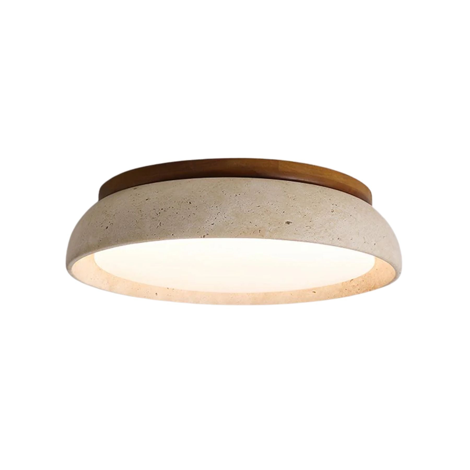 Depiara – Naturlig Loftlampe i Travertin med Blød LED-belysning