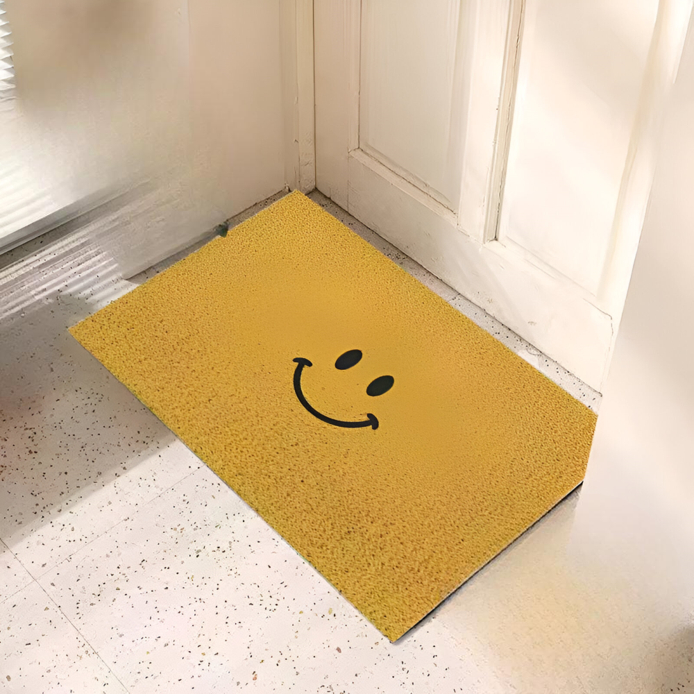 Skridsikker PVC-dørmåtte med smiley