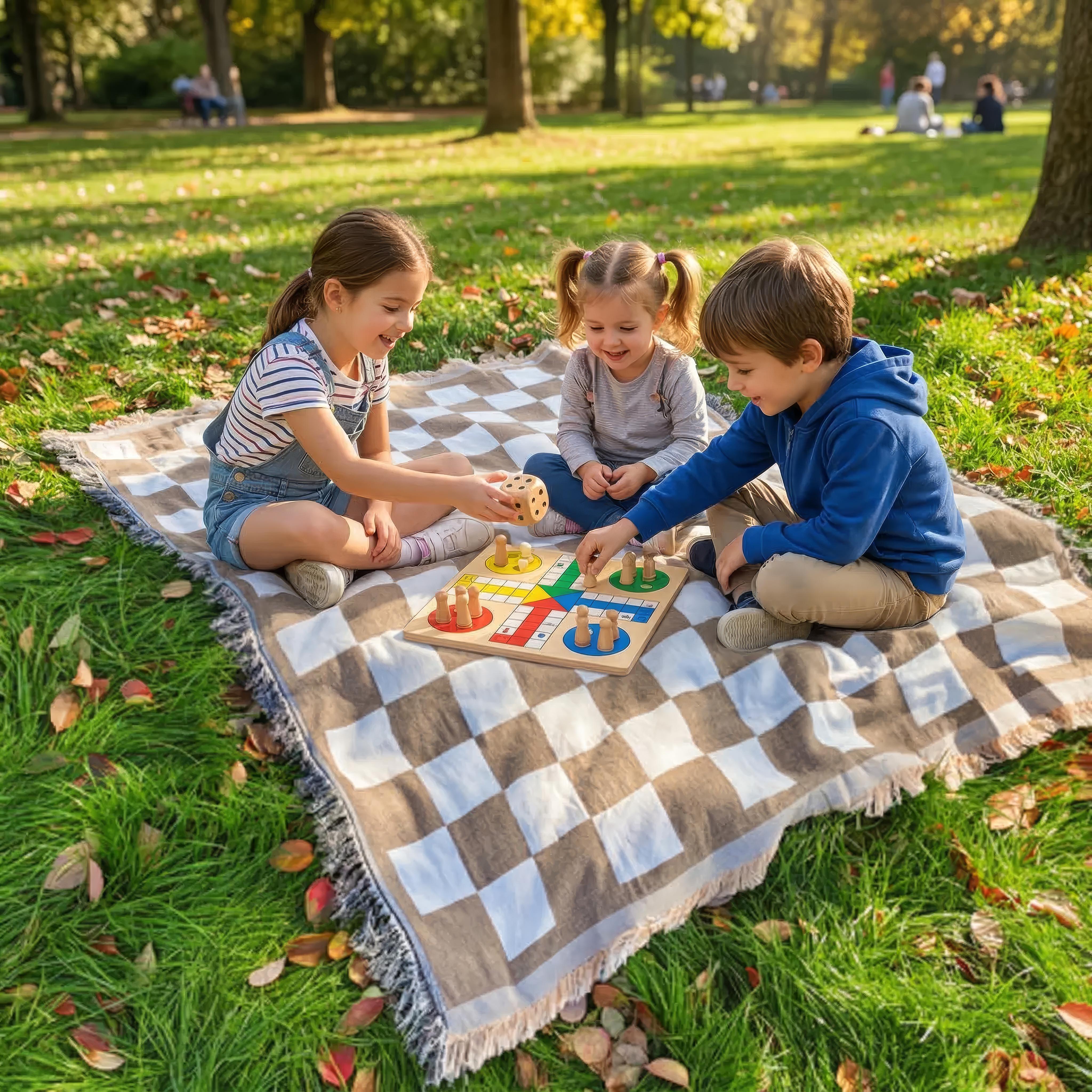 Ternet picnicplaid i mikrofiber – 130 × 180 cm