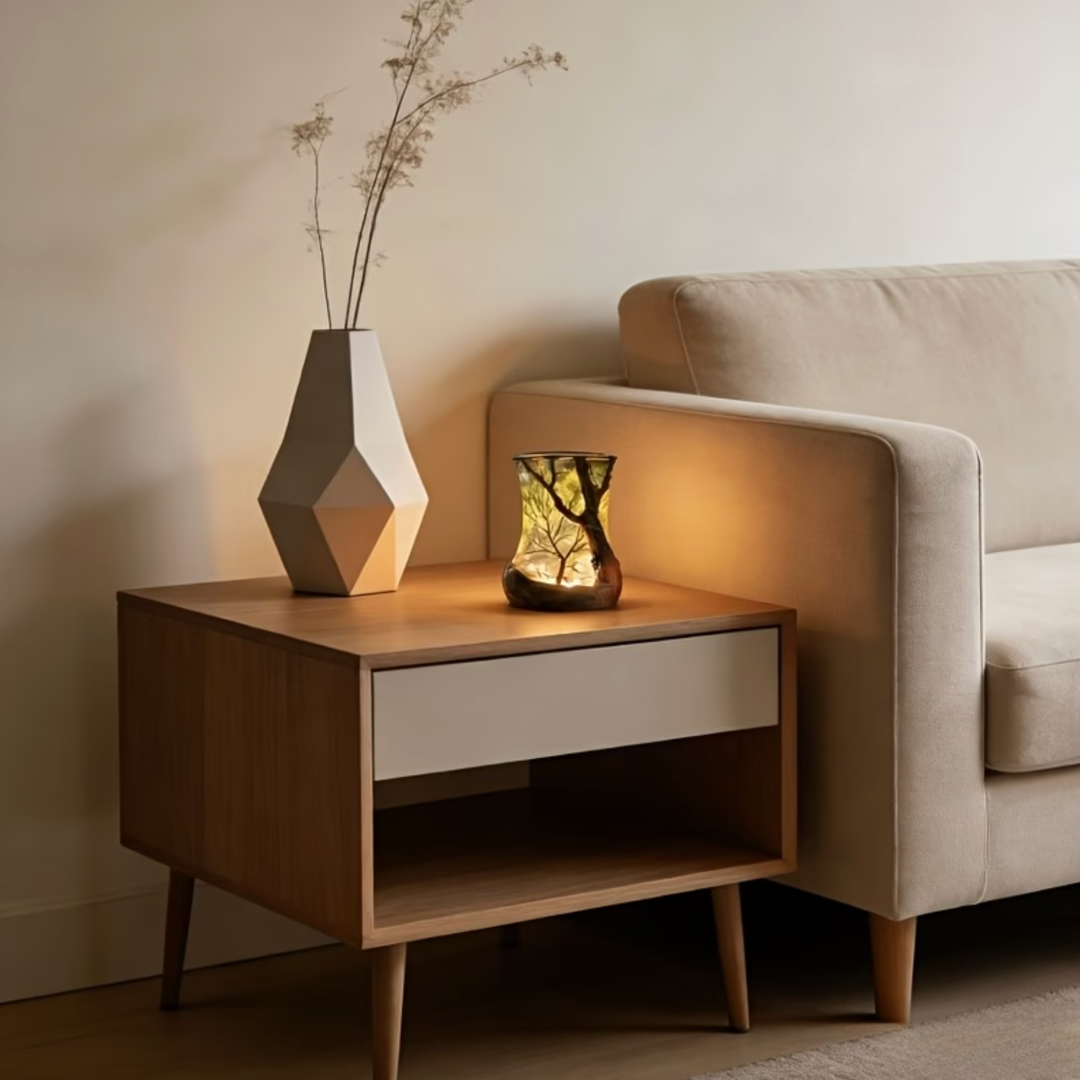 Dekorativ LED-bordlampe med grenmotiv