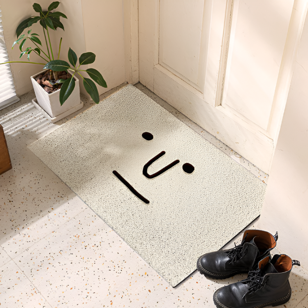 Skridsikker PVC-dørmåtte med smiley
