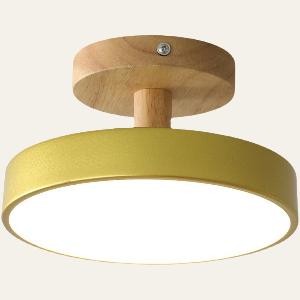 Nörd – Skandinavisk Plafondlampe med Træbase & Blødt Pasteldesign