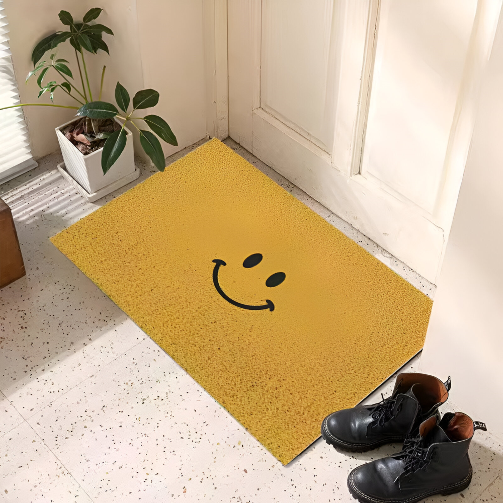 Skridsikker PVC-dørmåtte med smiley