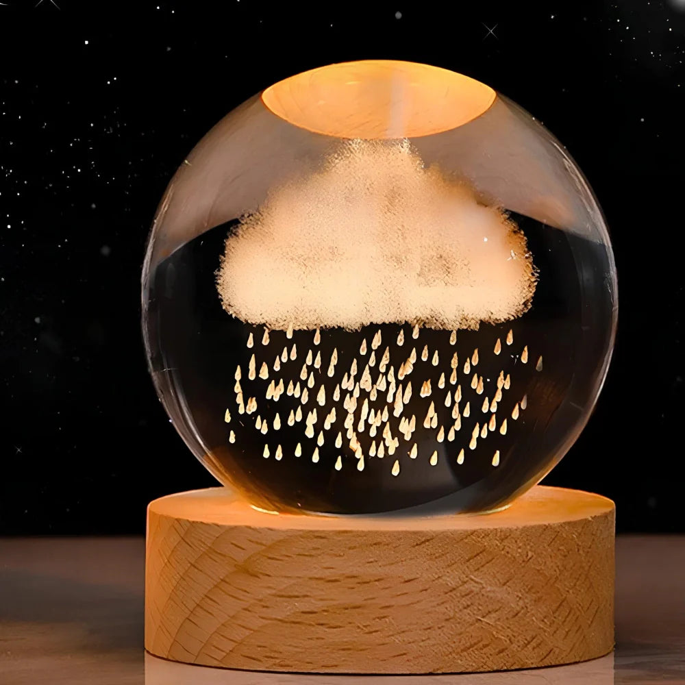 AstroCrystal – 3D Kristallampa med Rymdmotiv för Magisk Belysning