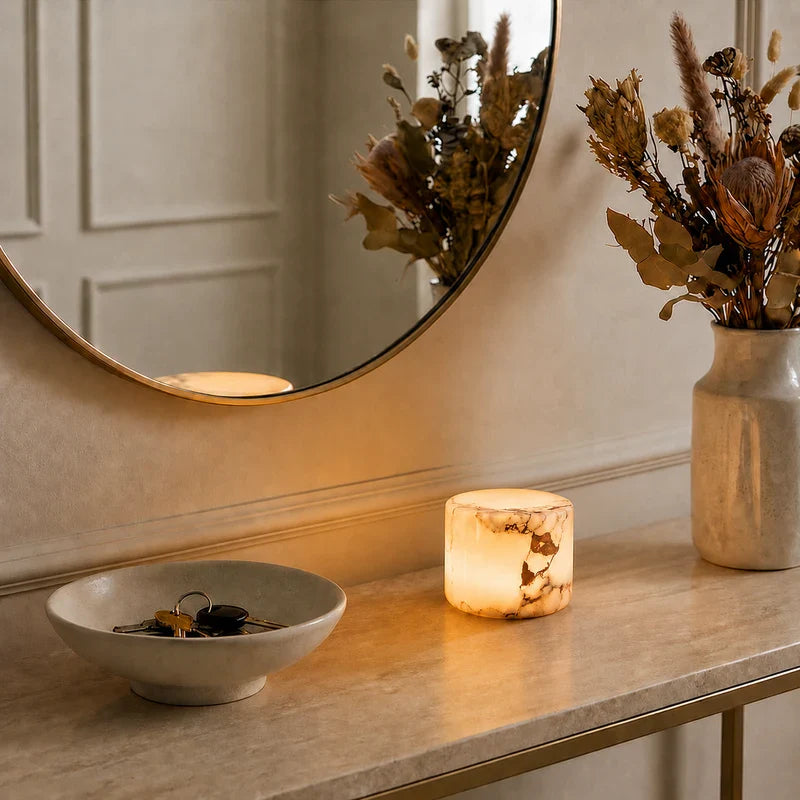 Genopladelig marmorbordlampe med touch