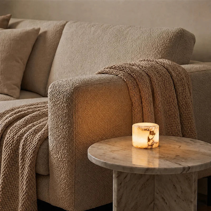 Genopladelig marmorbordlampe med touch