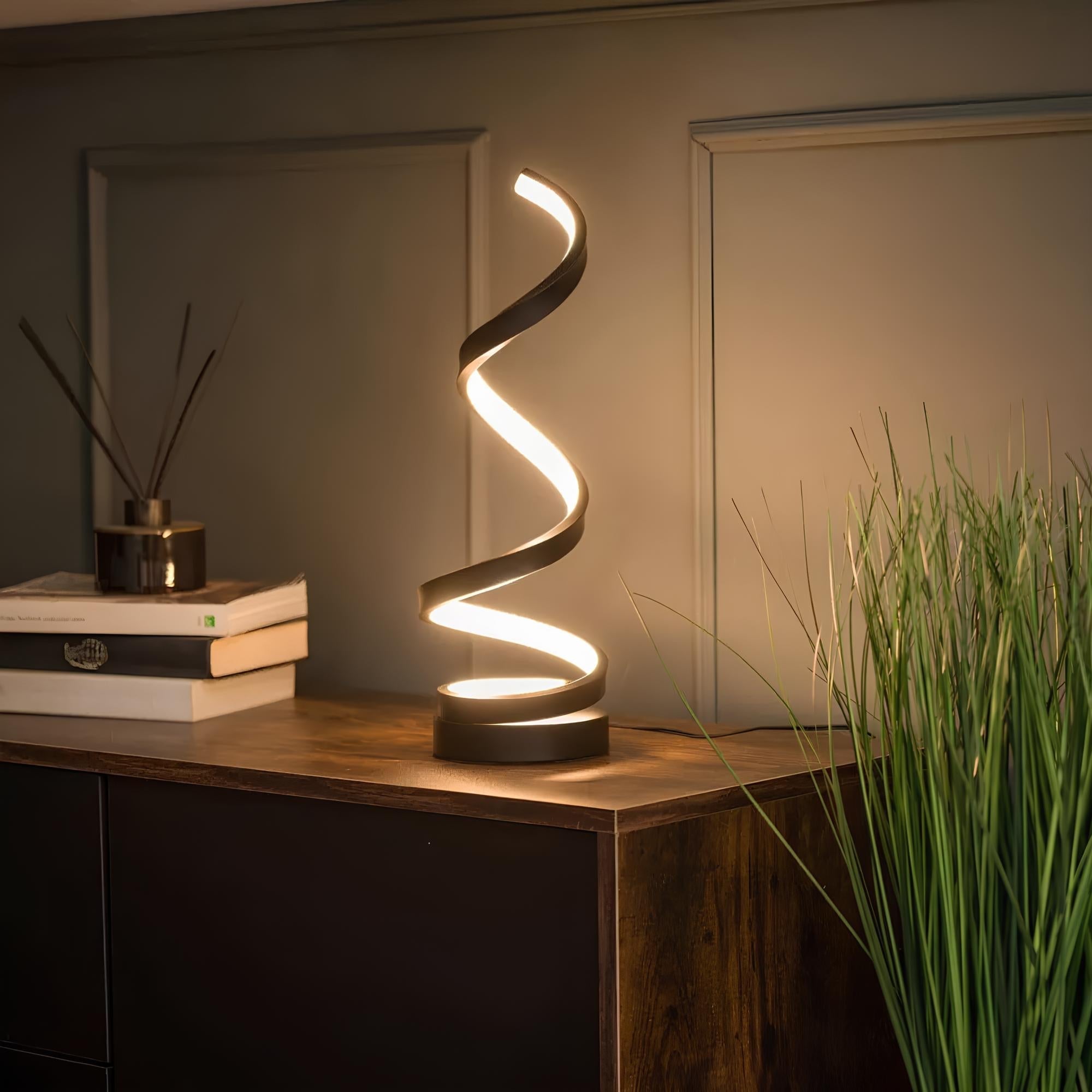 Spiral bordlampe med 3 lysindstillinger – trådløs og dæmpbar