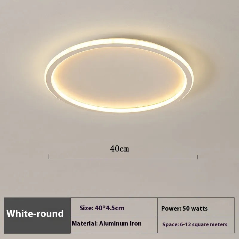 Dæmpbar rund LED loftlampe i metal og glas – moderne plafondlampe