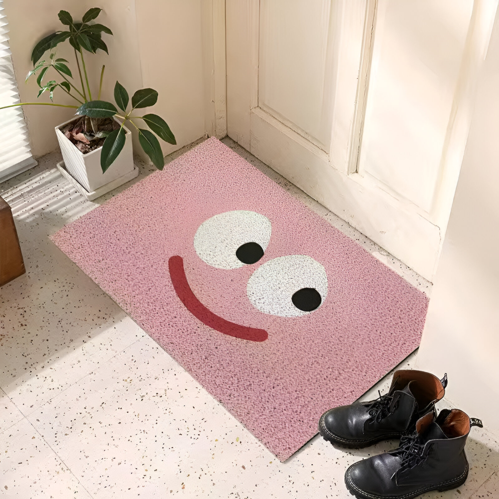 Skridsikker PVC-dørmåtte med smiley