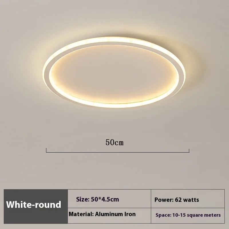 Dæmpbar rund LED loftlampe i metal og glas – moderne plafondlampe