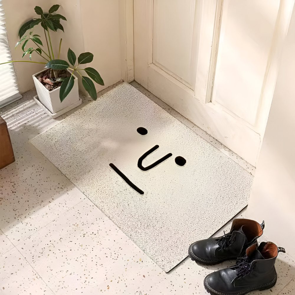 Skridsikker PVC-dørmåtte med smiley