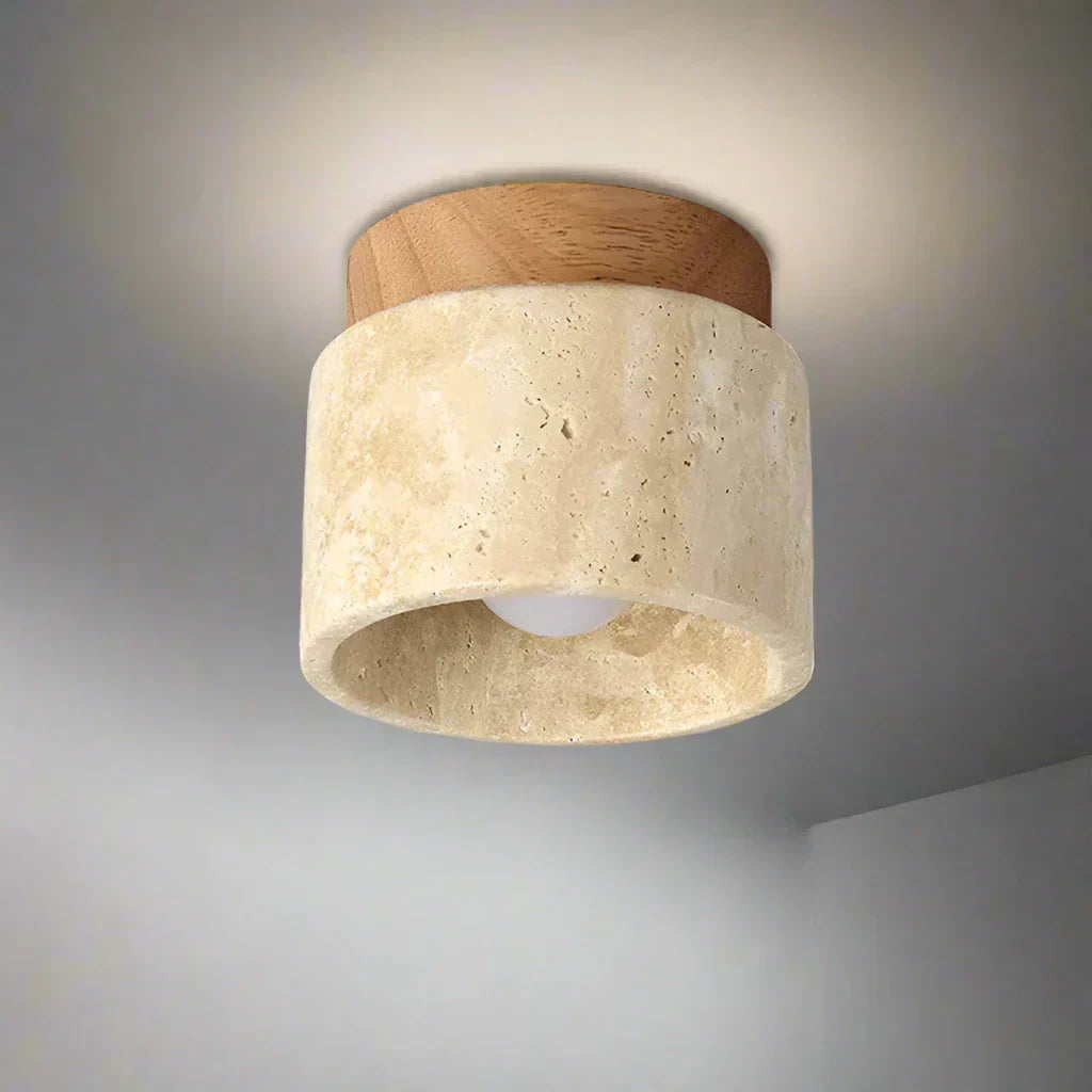 Japansk taklampe i cremefarvet design – minimalistisk belysning