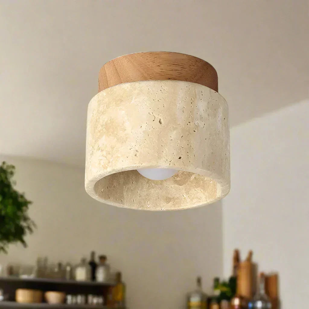 Japansk taklampe i cremefarvet design – minimalistisk belysning